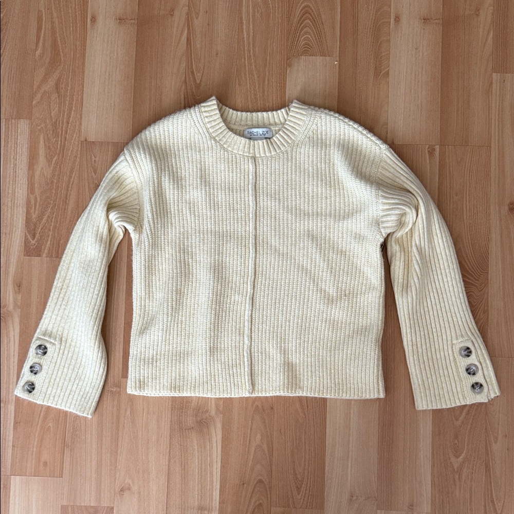 Rachel Zoe Light Yellow Ribbed Sweater